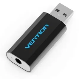 Vention Tarjeta de Sonido USB Macho a Jack 3.5 Hembra VAB-S15-B Negra Aluminio