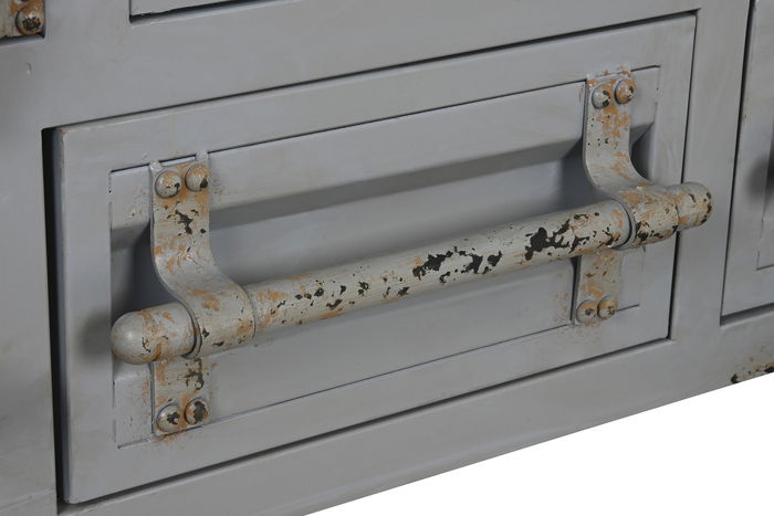 DKD Home Decor Armario Vintage Gris Metal 112 x 46 x 174 cm