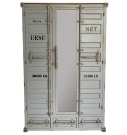 DKD Home Decor Armario Vintage Gris Metal 112 x 46 x 174 cm