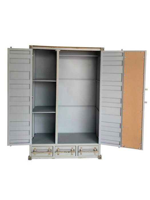 DKD Home Decor Armario Vintage Gris Metal 112 x 46 x 174 cm