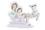 DKD Home Decor Figura Navidad Trineo Resina Rosa Blanco 16.5 x 7.5 x 12 cm