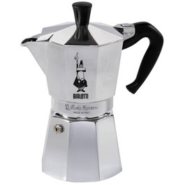 Bialetti Moka Express Cafetera italiana 6 tazas Plata y Negro