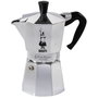 Bialetti Moka Express 6 tazas, Plata/Negro