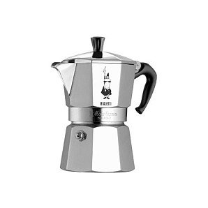 Bialetti Moka Express 6 tazas, Plata/Negro