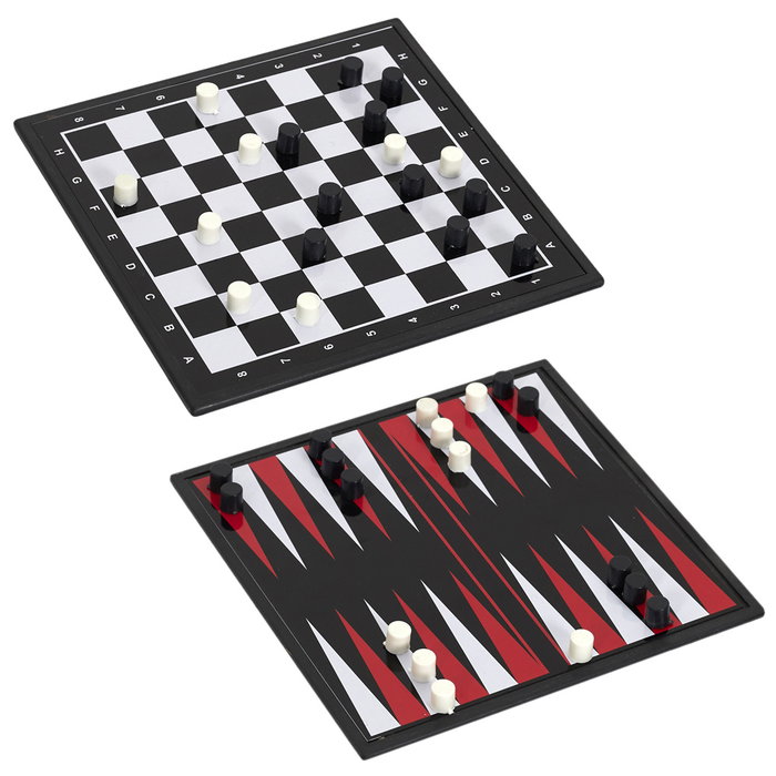 Mister Gadget Cubo De Juegos 6 En 1 Vintage Backgammon Damas Ajedrez Cartas Domino Casino Dados 15x15cm