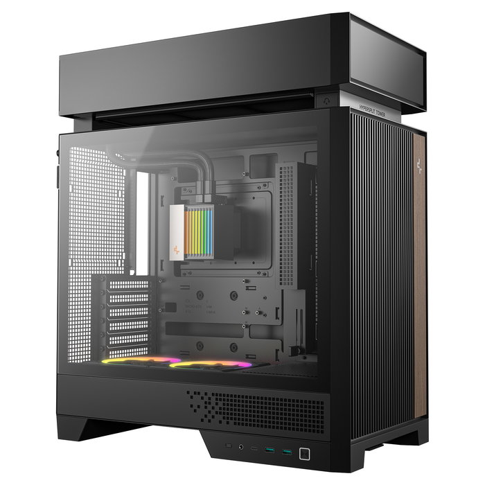 DeepCool CL6600 Caja Midi Tower Gaming Negro, con Refrigeración Líquida AIO 360mm Incluida, Panel de Cristal Templado, RGB, Soporta ATX/micro-ATX/Mini-ITX