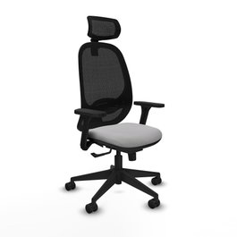 PIQUERAS Y CRESPO Silla de oficina Cilanco con mecanismo Sincro, Gris claro y Negro