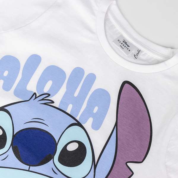 Cerdá Camiseta de Manga Corta Single Jersey Personaje Stitch Color Blanco para Niños de 5 Años