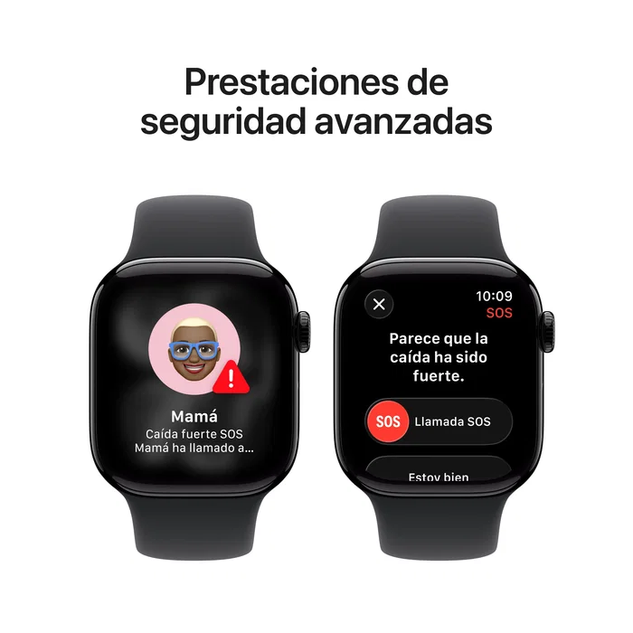 Apple watch series 11 (gps) 42 mm aluminio color negro azabache reloj inteligente con pulsera deportiva fluoroelastÓmero negro t