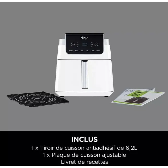 Ninja Foodi Max AF180EU Freidora de Aire de 6.2 Litros, 2000 W, Color Blanco