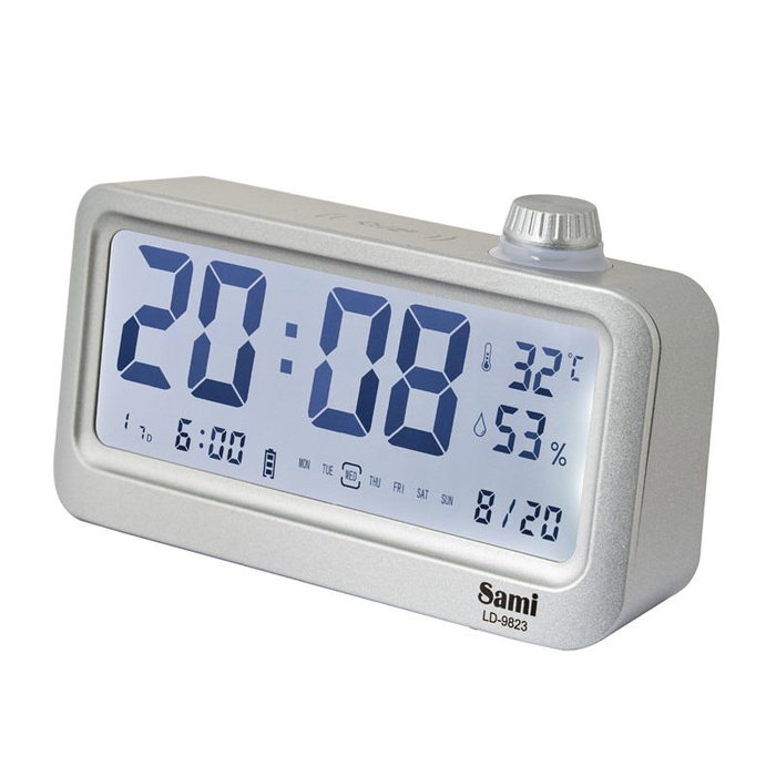 SAMI Despertador LCD Digit XL con batería recargable