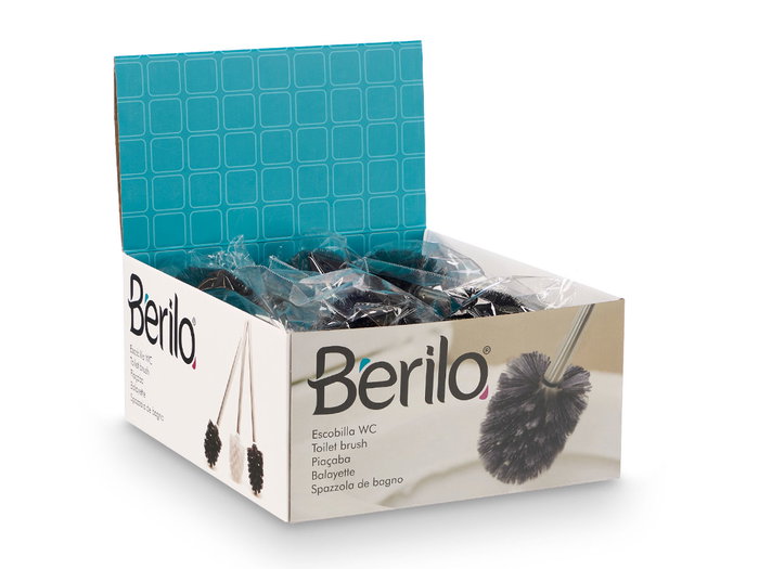 Berilo Escobilla de Baño Acero Negro 35 x 7.5 x 7.3 cm (Set de 12)