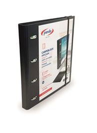 Pardo Carpeta con Recambio Personalizable 4 Anillas 35 mm Negro PP Foam, Block 120 Hojas 90 grs, Separador 5 Colores, A4