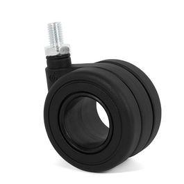 RUEDAS Erm10 Rueda Giratoria Modelo Koo Aro Doble Ø65 Acabado Negro