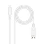 Nanocable Cable USB 2.0 USB-C a USB-A 3A Blanco 0.5 m