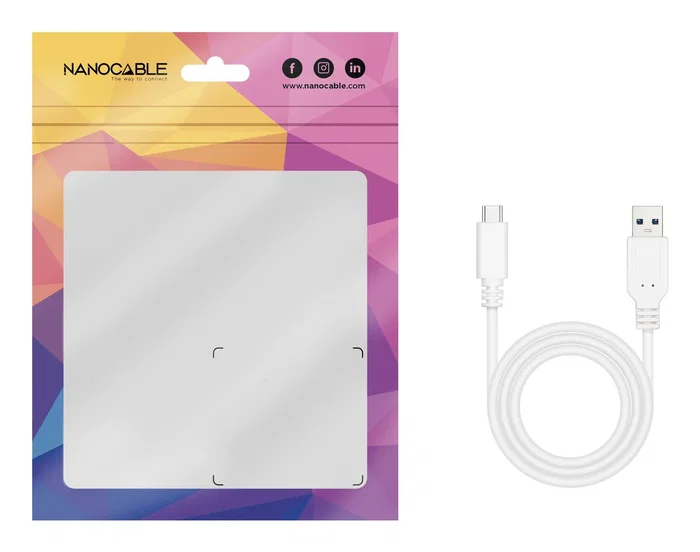 Nanocable Cable USB 2.0 USB-C a USB-A, 0,5 m, Blanco