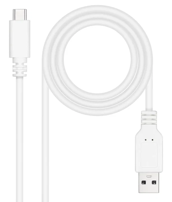 Nanocable Cable USB 2.0 USB-C a USB-A, 0,5 m, Blanco