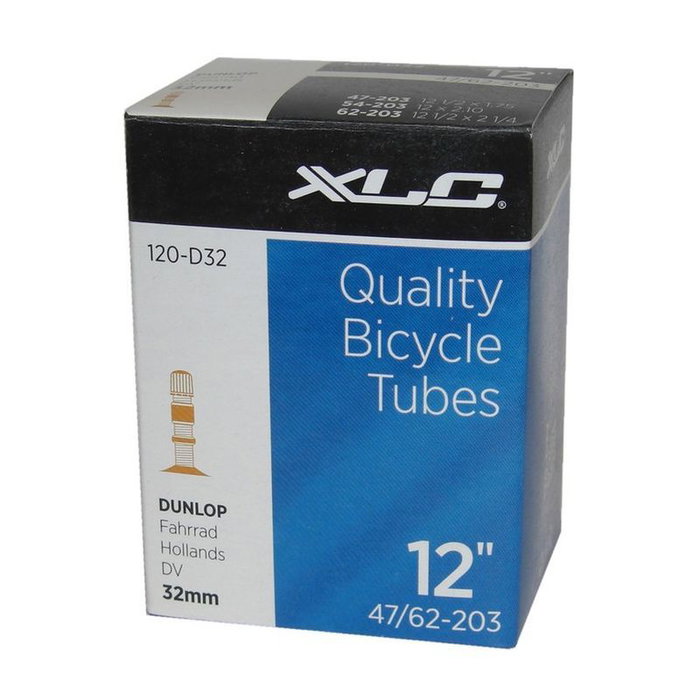 XLC Cámara de bicicleta 12.5x2 1/4 pulgadas ETRTO 47/62-203 Válvula Dunlop 35 mm XLC Cámara de bicicleta 12.5x2 1/4 pulgadas ETRTO 47/62-203 Válvula Dunlop 35 mm