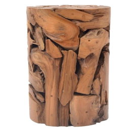 DKD Home Decor Reposapiés de Raíz de Teca Reciclada Natural Marrón