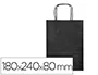 Q-connect Bolsa Papel Negro XS con Asa Retorcida 180x240x80 mm