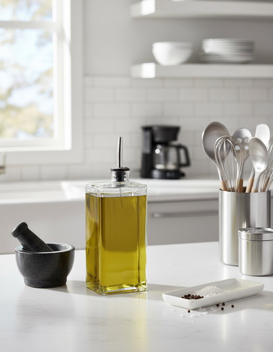 La Mediterranea Aceitera Vidrio con Tapón 500 ml 8.6 x 5.2 x 23.7 cm (24 Unidades)