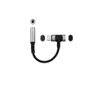 Nanocable Adaptador USB-C a Jack 3.5 mm y USB-C de carga, 10 cm, Negro