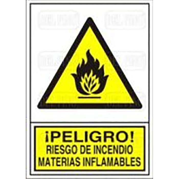 DUVER Señal de Peligro Riesgo de Incendio Materias Inflamables