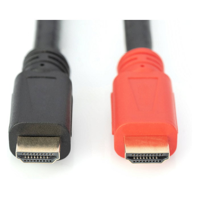 Digitus Cable HDMI de Alta Velocidad con Amplificador 30 Metros, Negro, 3D, 1920x1200 Pixeles, Conectores Chapados en Oro, Macho/Macho