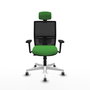 PIQUERAS Y CRESPO Silla de oficina Yunquera Verde y Negro con mecanismo Sincro/Traslack