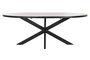 DKD Home Decor Mesa Comedor Loft 100 x 76 x 200 cm Metal Mango Natural Negro