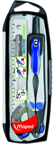 Maped Compás Technic Compact con Adaptador y Estuche de 4 Piezas