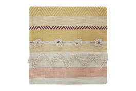 DKD Home Decor Funda Cojín Algodón 60x60x2 Flecos Multicolor