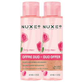 Set Duo, Nuxe, Very Rose, Limpieza y Calmante, Agua micelar, Para piel sensible, 2 pzs, 400 ml