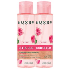 Set Duo, Nuxe, Very Rose, Limpieza y Calmante, Agua micelar, Para piel sensible, 2 pzs, 400 ml
