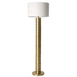 DKD Home Decor Lámpara de Pie Metal y Poliéster Dorado