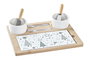 DKD Home Decor Set de Tabla para Aperitivo 10 Piezas de Bambú y Gres Verde