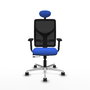 PIQUERAS Y CRESPO Silla de oficina Motilla con mecanismo Sincro/Traslack Azul y Negro