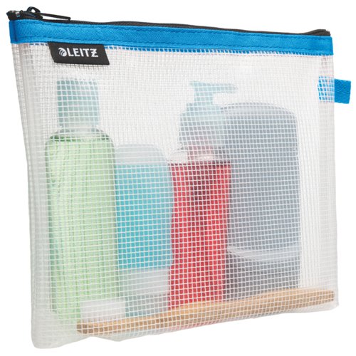 Leitz WOW Bolsita de viaje con cremallera impermeable para cosméticos, 24x17x6 cm, azul Leitz WOW Bolsita de viaje con cremallera impermeable para cosméticos, 24x17x6 cm, azul
