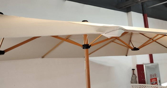 DKD Home Decor Parasol de Jardín y Terraza Doble, Color Crudo, 265 x 240 x 450 cm