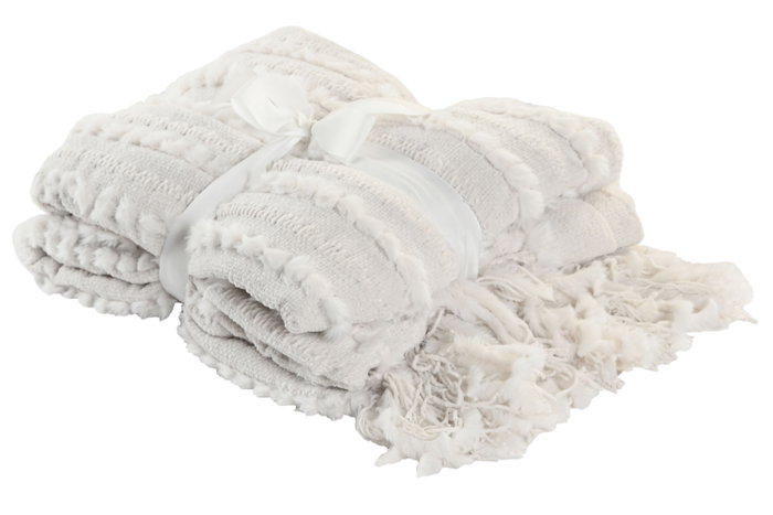 DKD Home Decor Manta de Chenilla Crudo 130x170x170 cm DKD Home Decor Manta de Chenilla Crudo 130x170x170 cm