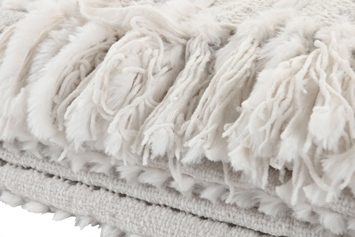 DKD Home Decor Manta de Chenilla Crudo 130x170x170 cm