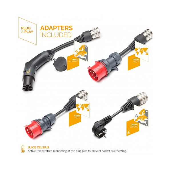 Juice Technology JUICE BOOSTER 2 Traveller Plus EV Set (EU) (anthrazit/schwarz, 1,4 - 22 kW, 3,1 Meter Kabel) Cargador EV Juice Technology JUICE BOOSTER 2 Traveller Plus EV Set (EU) (anthrazit/schwarz, 1,4 - 22 kW, 3,1 Meter Kabel) Cargador EV