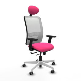 PIQUERAS Y CRESPO Silla de oficina Zulema Rosa y Blanco