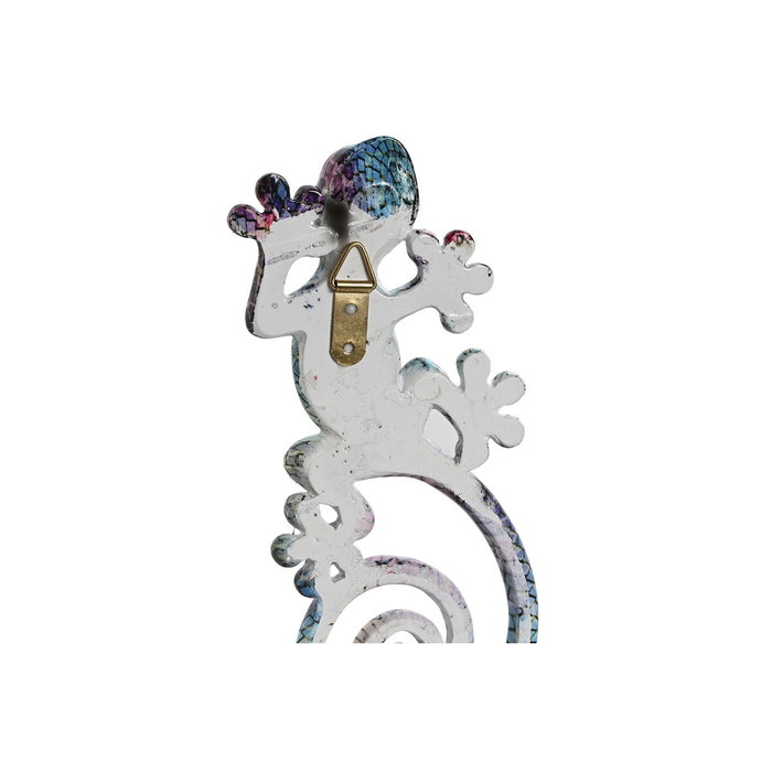 DKD Home Decor Decoración de Pared de Resina Lagartiga Multicolor (Set de 2)
