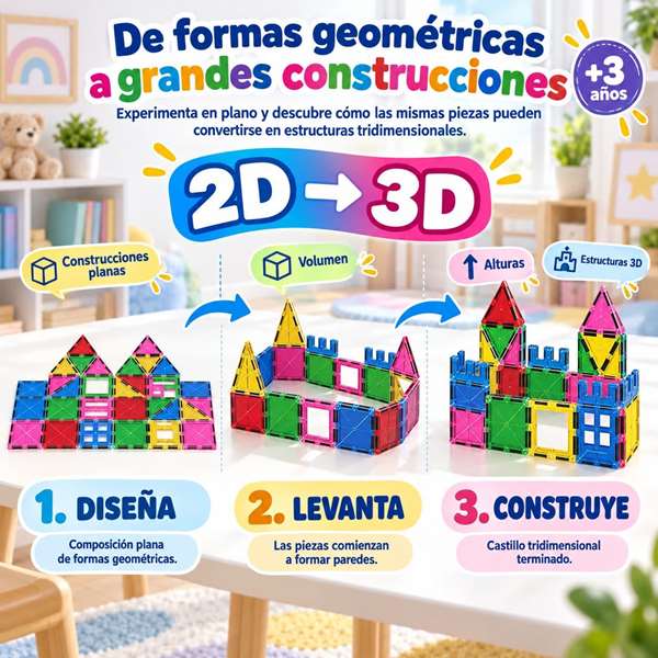 Jugatoys - magnetics Juego de construcción Magnético Castillo 50 piezas