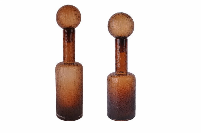 DKD Home Decor Jarrón Moderno Marron Cristal 12.5 x 50.5 x 12.5 cm