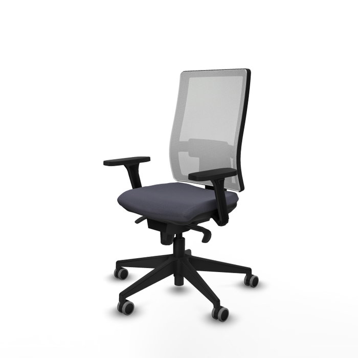 PIQUERAS Y CRESPO Silla de oficina Horna con mecanismo Sincro, Gris oscuro y Blanco