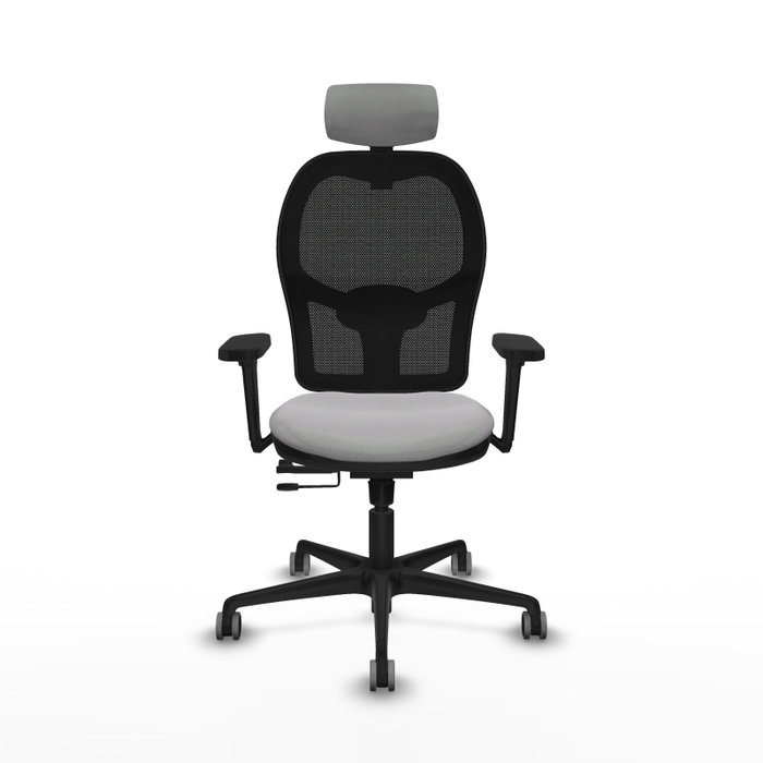 PIQUERAS Y CRESPO Silla de oficina Jorquera con mecanismo Sincro/Traslack, Gris claro y Negro