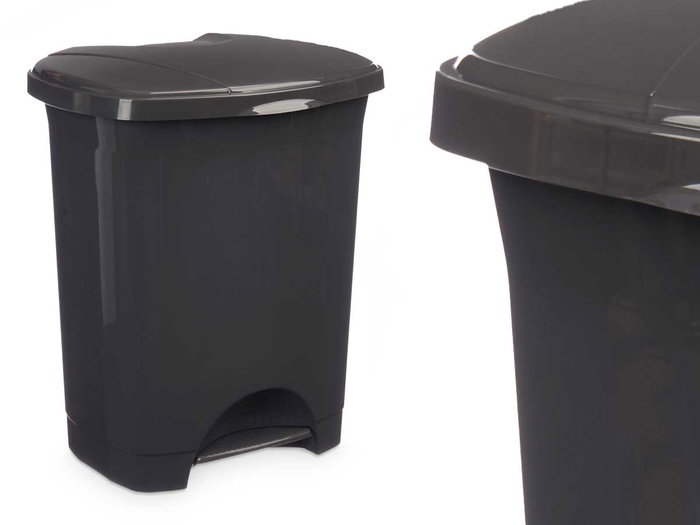 Arte Regal Papelera Pedal Plástico 10L Antracita 27x33.5x22cm (Set de 8)