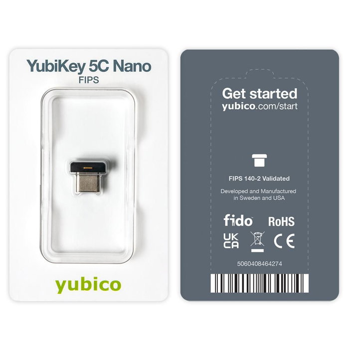 Yubico YubiKey 5C Nano FIPS 140-2 Black S Yubico YubiKey 5C Nano FIPS 140-2 Black S